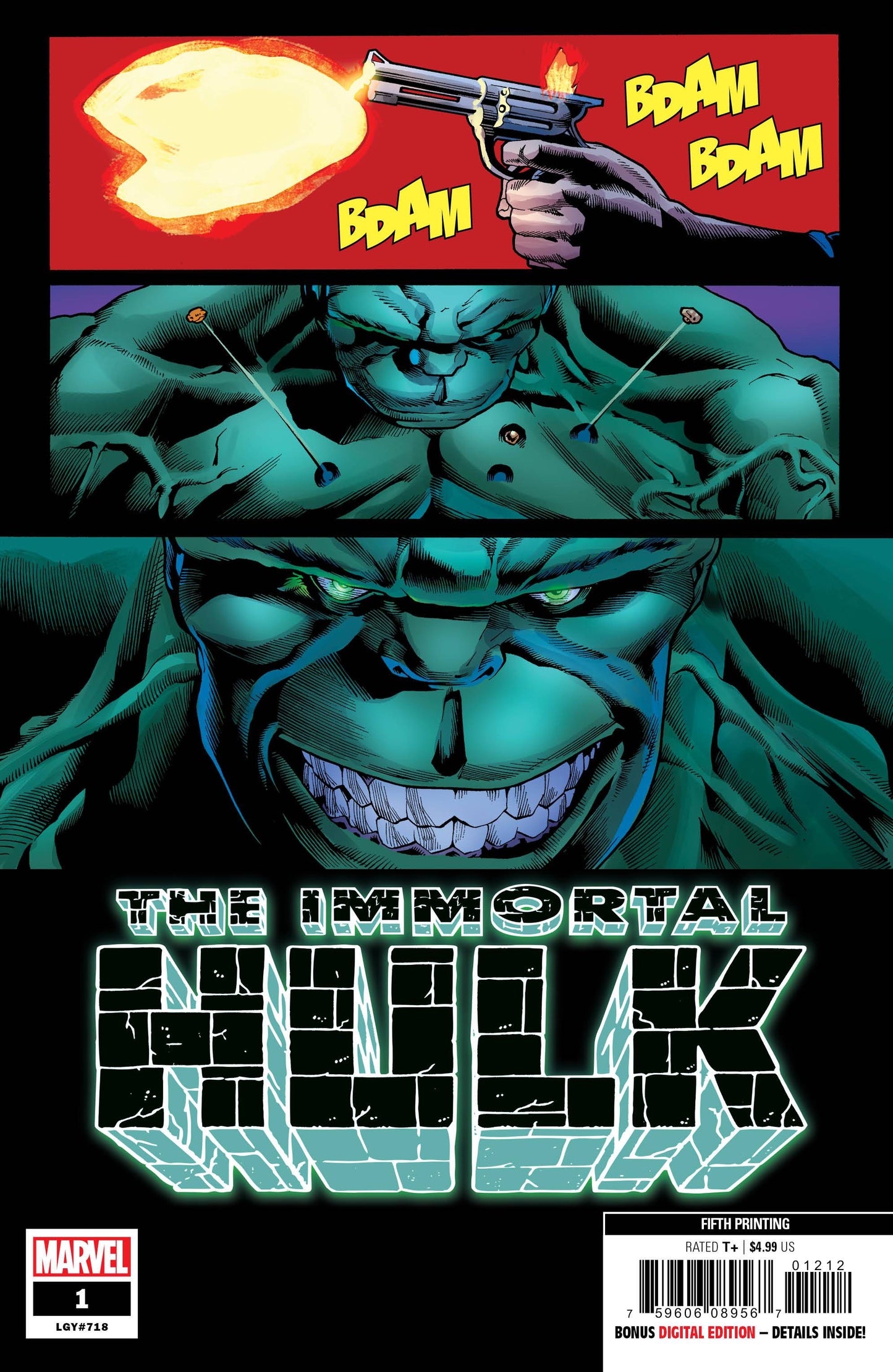 IMMORTAL HULK #1 5TH PRINT 2019 Hulk MARVEL COMICS