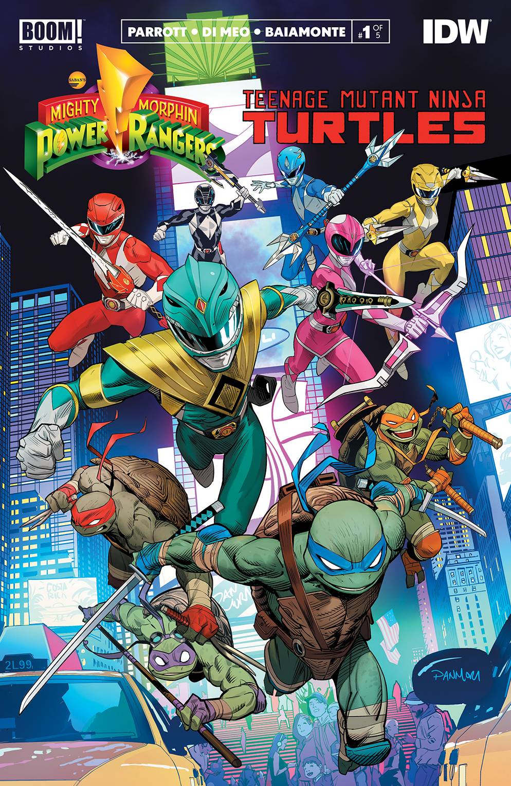 POWER RANGERS TEENAGE MUTANT NINJA TURTLES #1 2ND PRINT MAIN VARIANT MMPR TMNT 2020 MMPR BOOM! STUDIOS