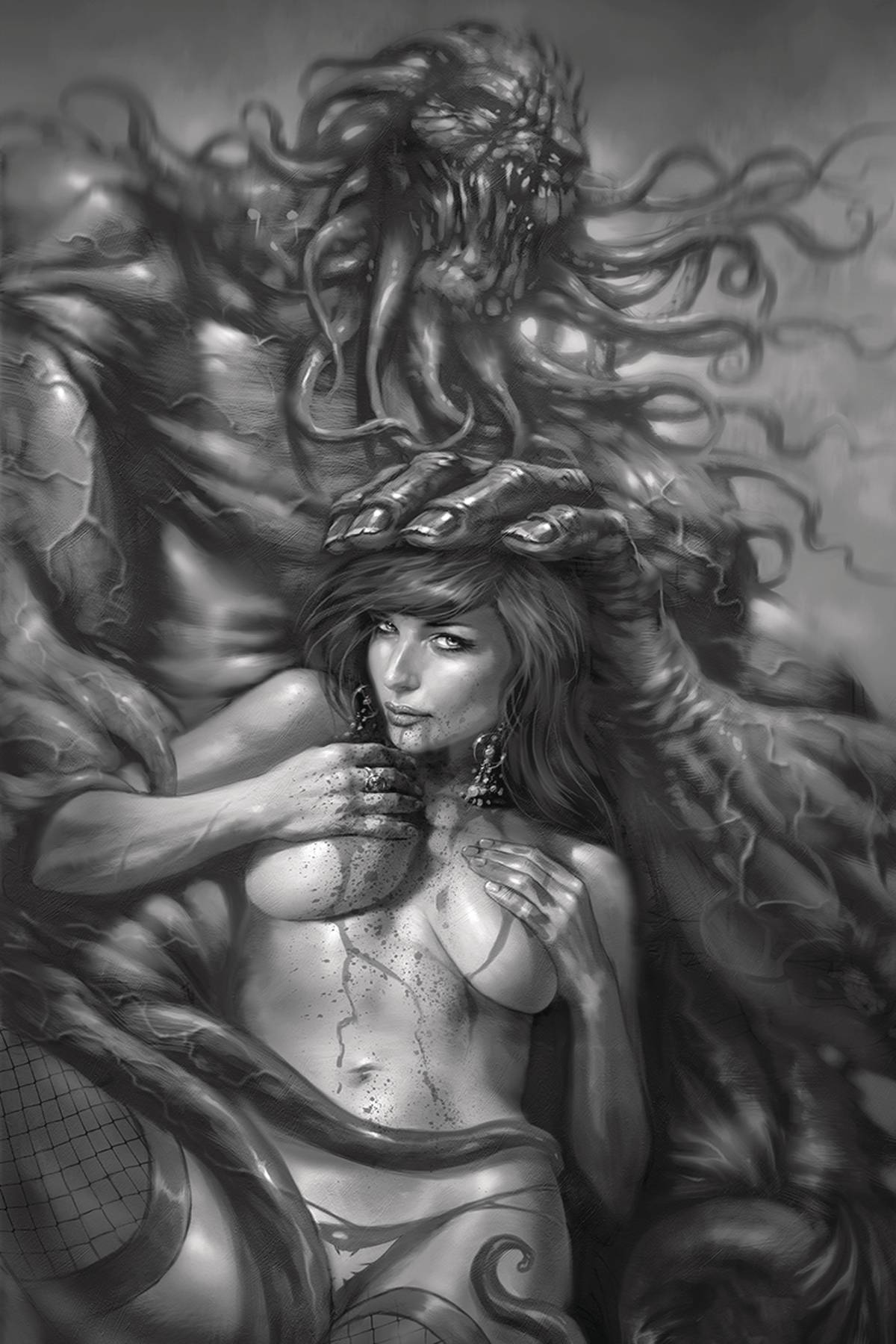 VAMPIRELLA #10 PARRILLO B&W VIRGIN 1:50 VARIANT 2020 Vampirella DYNAMITE