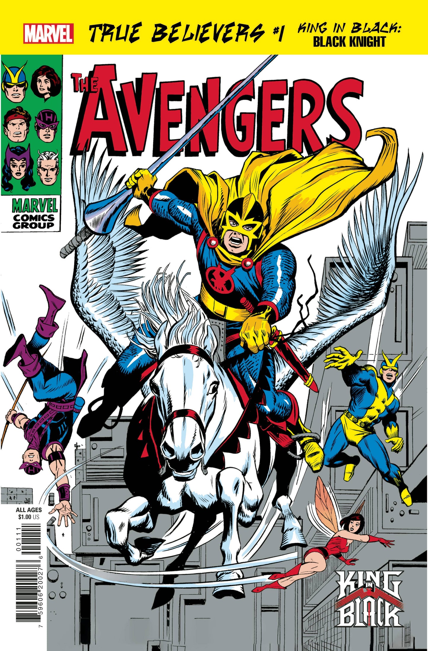 TRUE BELIEVERS KING IN BLACK BLACK KNIGHT #1 (REPRINT AVENGERS #48) Avengers MARVEL COMICS
