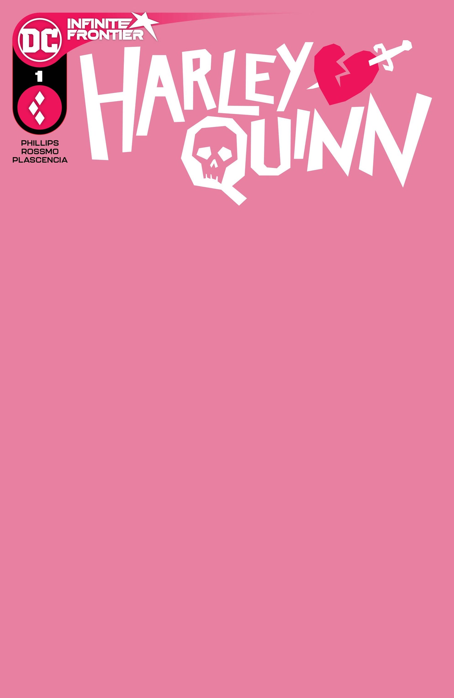 HARLEY QUINN #1 CVR C PINK BLANK CARD STOCK VARIANT 2021 Harley Quinn DC COMICS