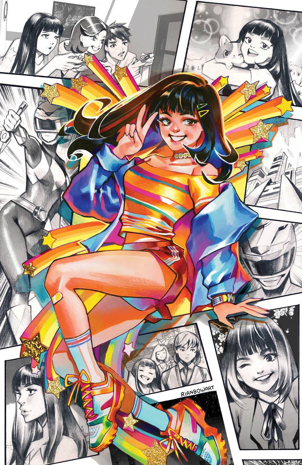 POWER RANGERS #9 CVR G UNLOCKABLE RIAN GONZALES MMPR VIRGIN VARIANT 2021 MMPR BOOM! STUDIOS