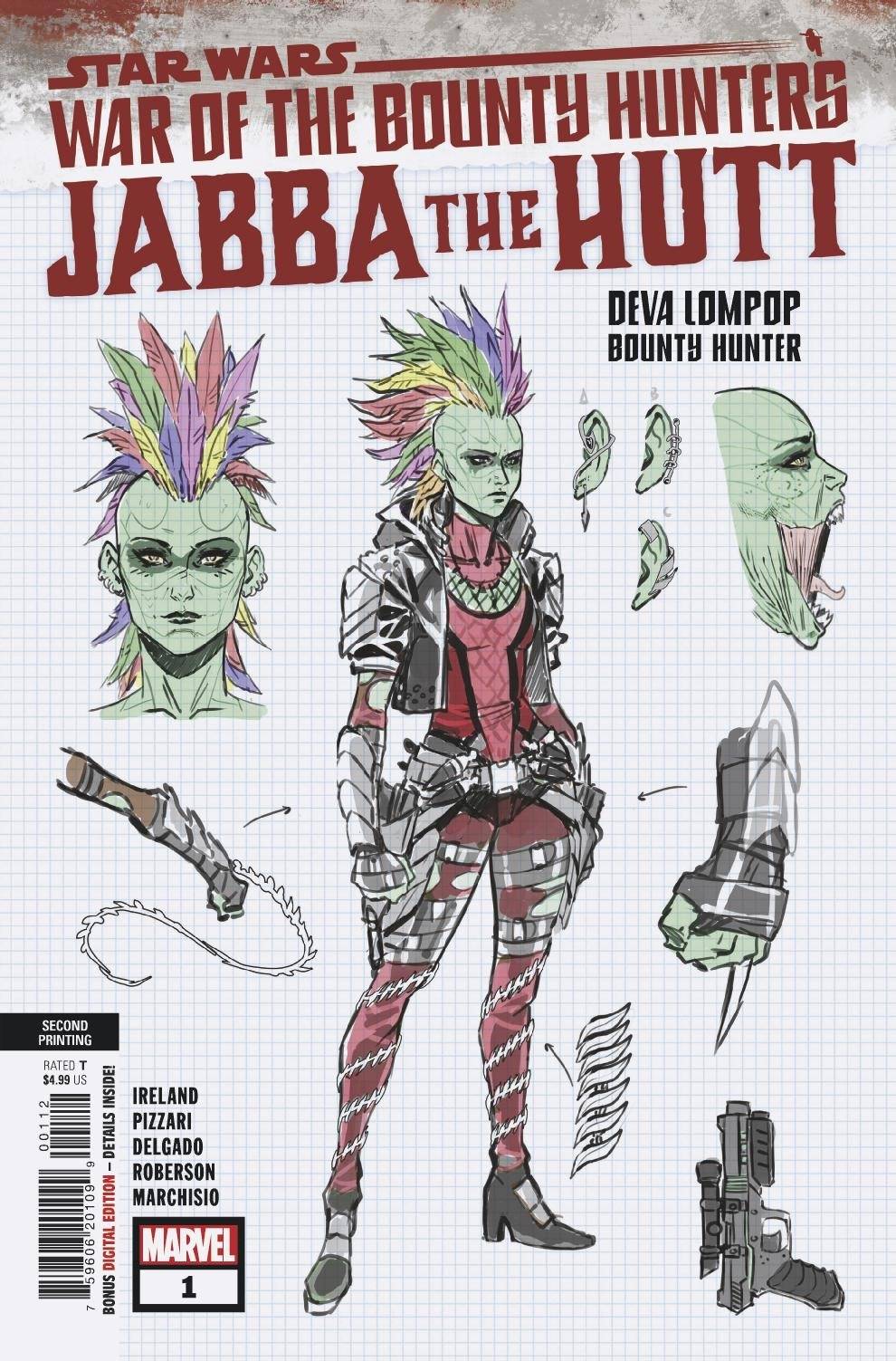 STAR WARS WAR BOUNTY HUNTERS JABBA HUTT #1 2ND PRINT VARIANT (1ST APP DEVA LOMPOP) 2021 Star Wars MARVEL COMICS