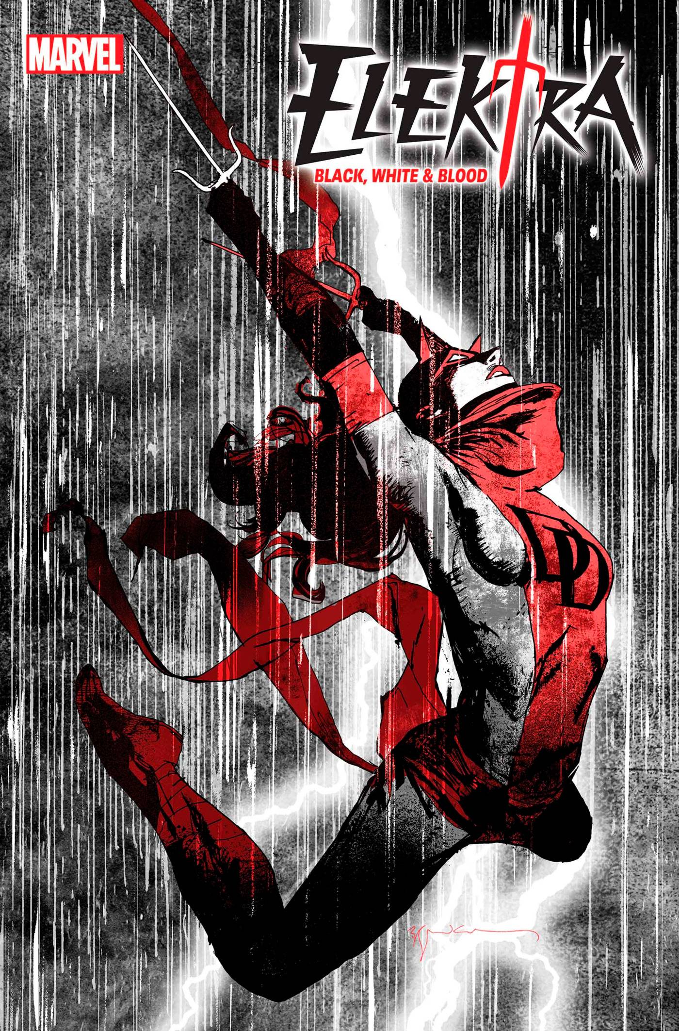 ELEKTRA BLACK WHITE BLOOD #1 (OF 4) 1:25 SIENKIEWICZ VARIANT 2022 Elektra MARVEL PRH