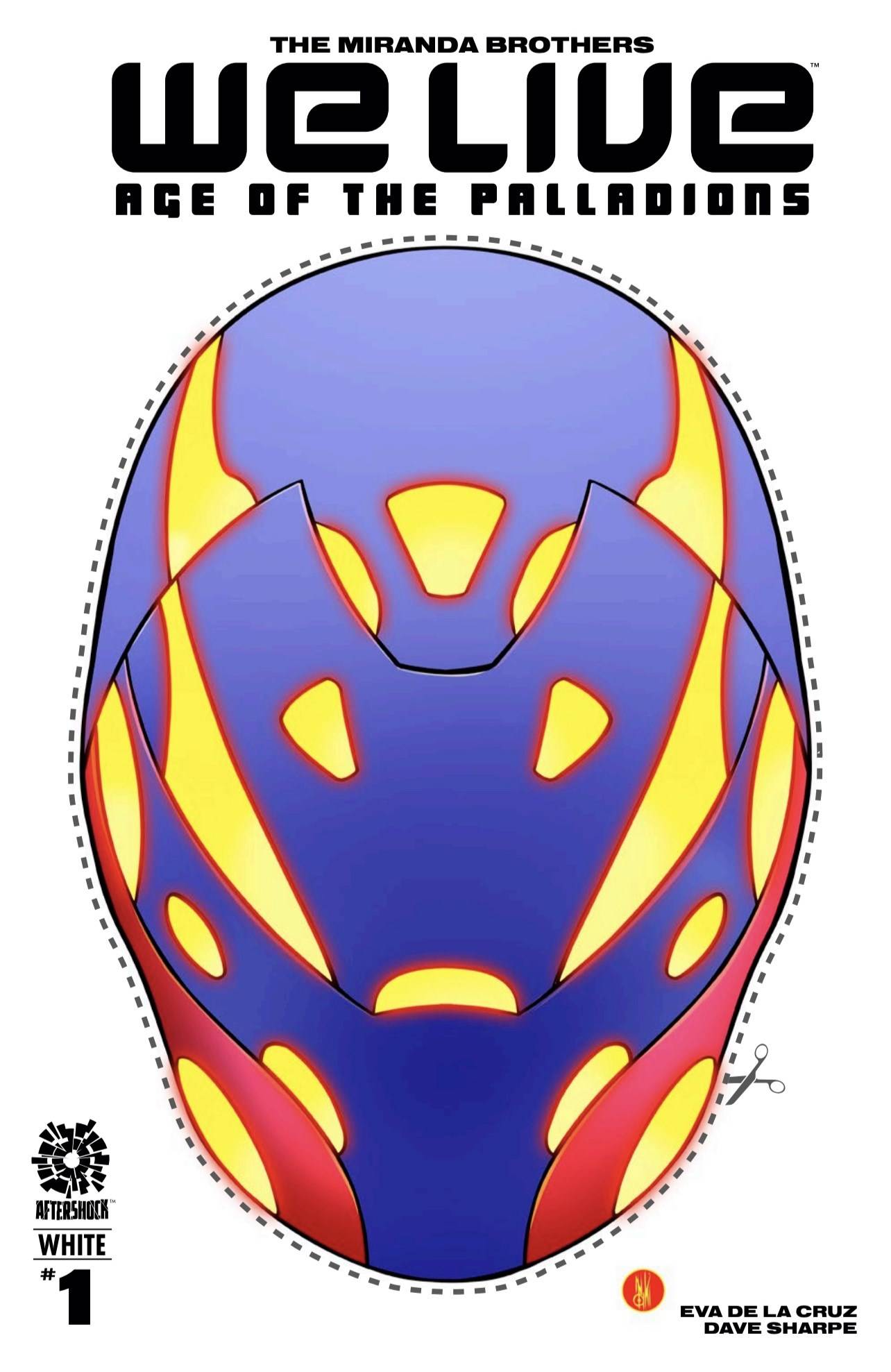 WE LIVE AGE OF PALLADIONS WHITE #1 CVR B MASK 2022 We Live AFTERSHOCK COMICS