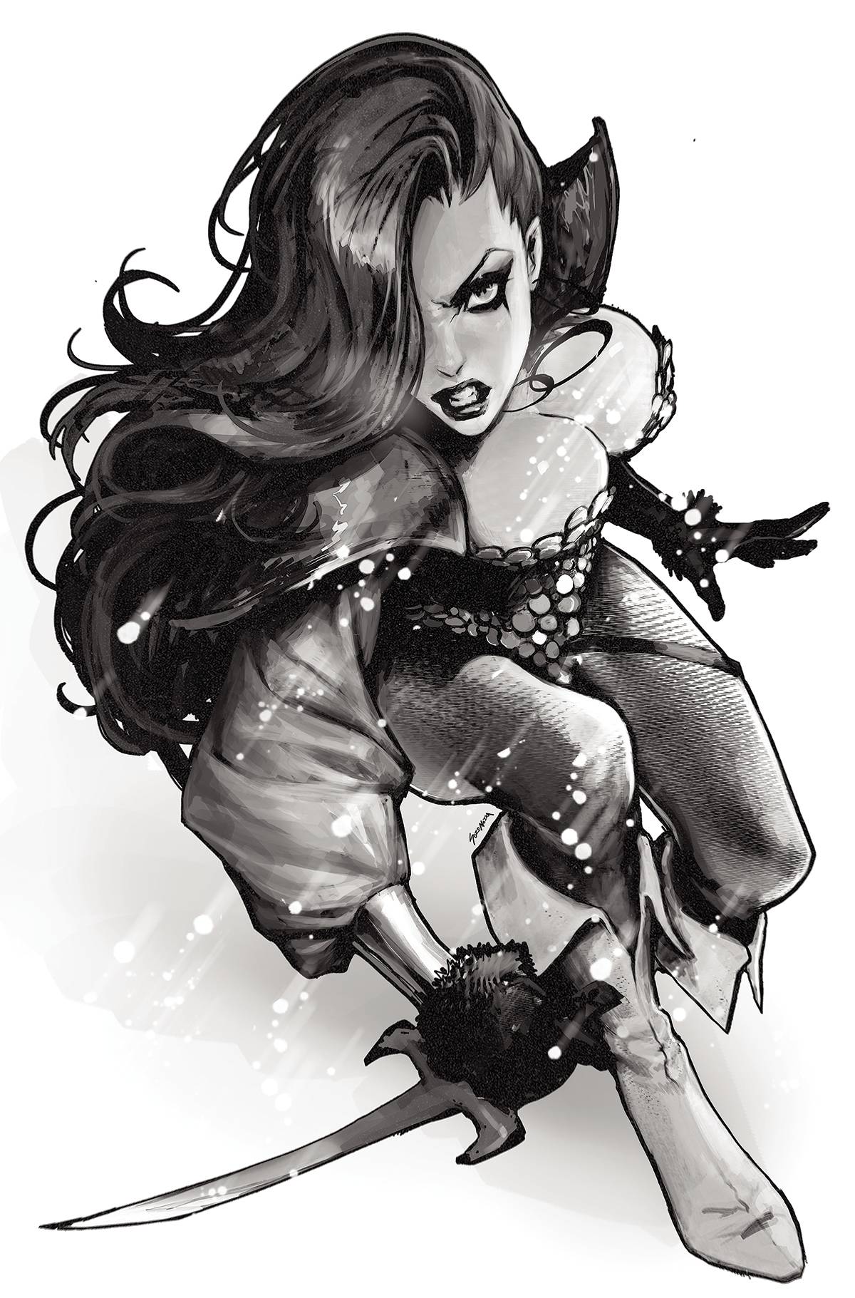 RED SONJA (2021) #7 SOZOMAIKA B&W 1:10 VIRGIN VARIANT 2022 Red Sonja DYNAMITE