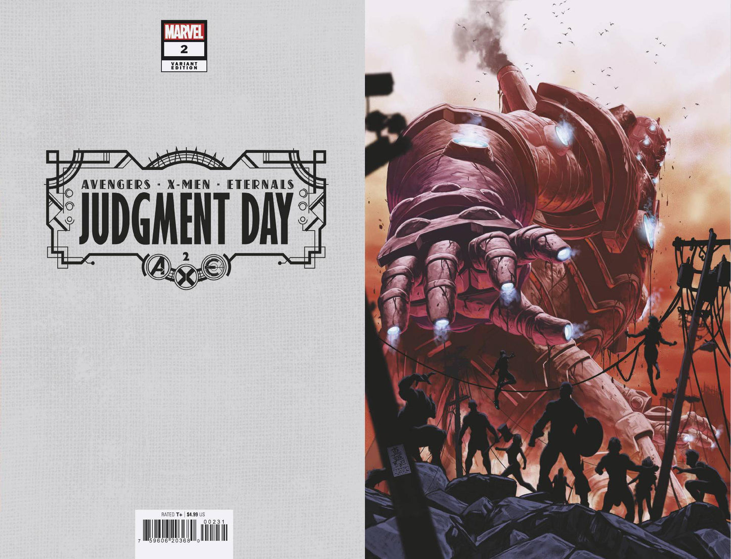 AXE JUDGMENT DAY #2 (OF 6) 1:100 BROOKS VIRGIN VARIANT 2022 Avengers MARVEL COMICS