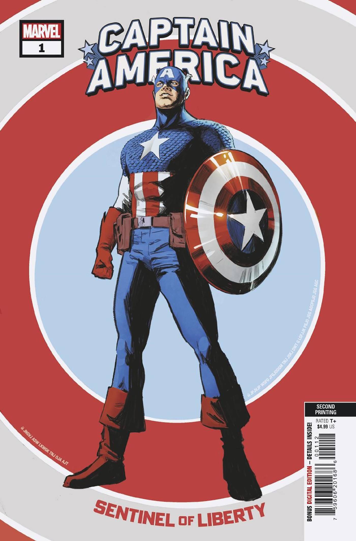 CAPTAIN AMERICA SENTINEL OF LIBERTY #1 2ND PRINT VARIANT 2022 Captain America MARVEL PRH