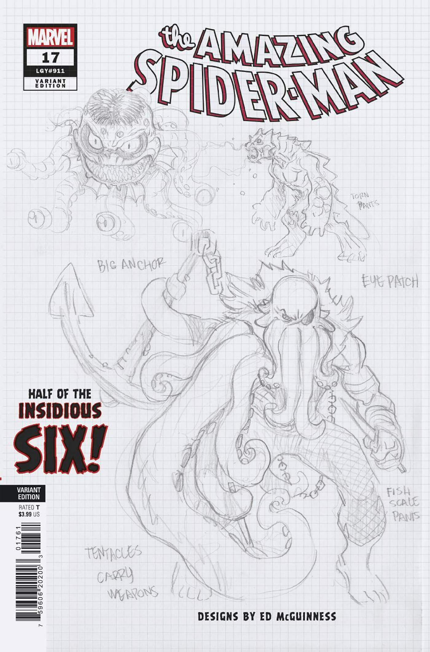 AMAZING SPIDER-MAN #17 MCGUINNESS DESIGN VARIANT (1ST CAMEO APP REK-RAP) 2023 Amazing Spider-Man Marvel