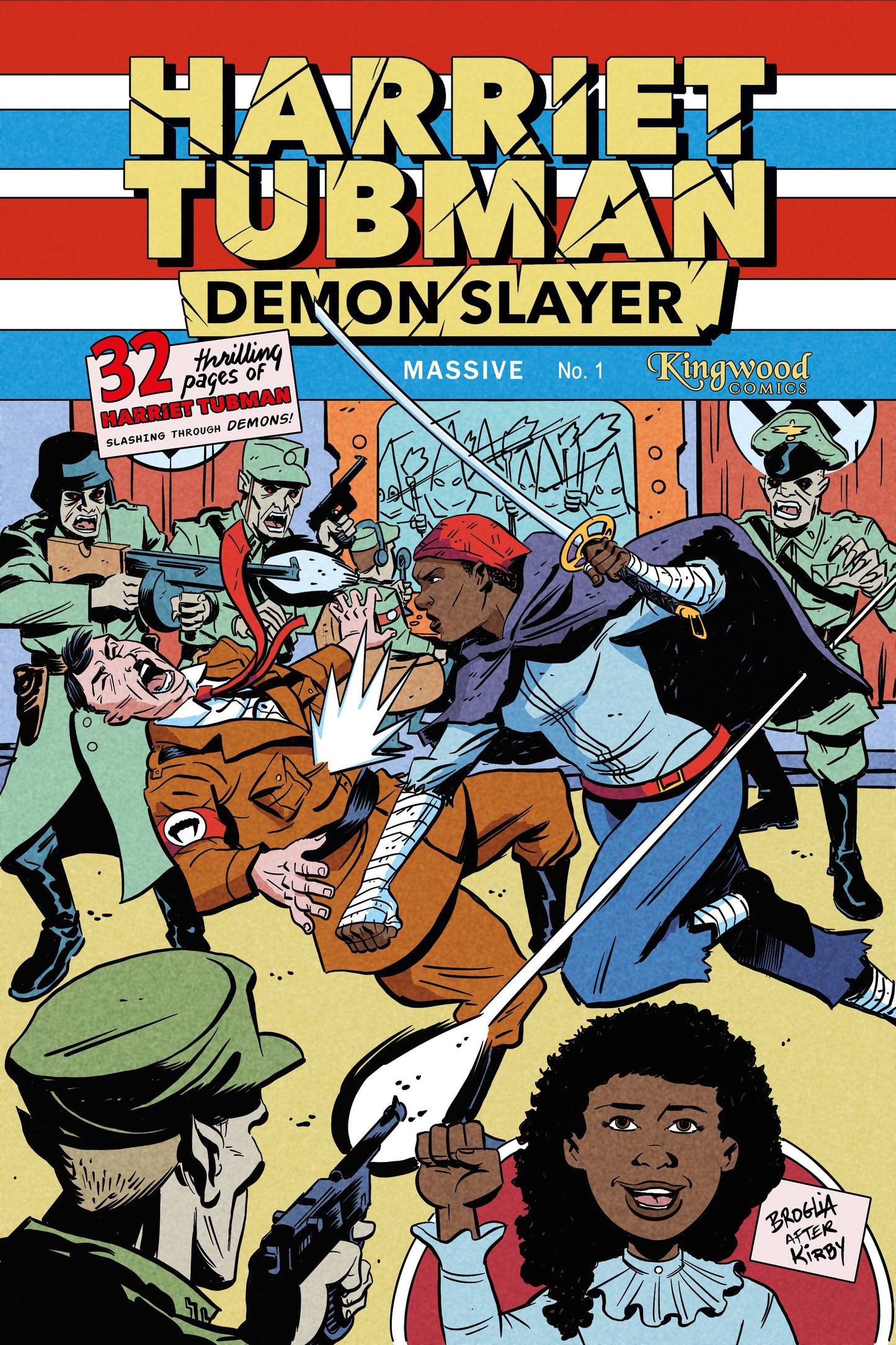 HARRIET TUBMAN DEMON SLAYER #1 CAPTAIN AMERICA HOMAGE VARIANT 2023 MASSIVE