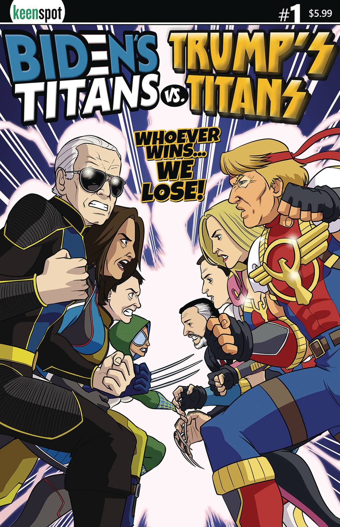 BIDENS TITANS VS TRUMPS TITANS #1 CVR A TITANS VS TITANS 2024 comic book KEENSPOT ENTERTAINMENT