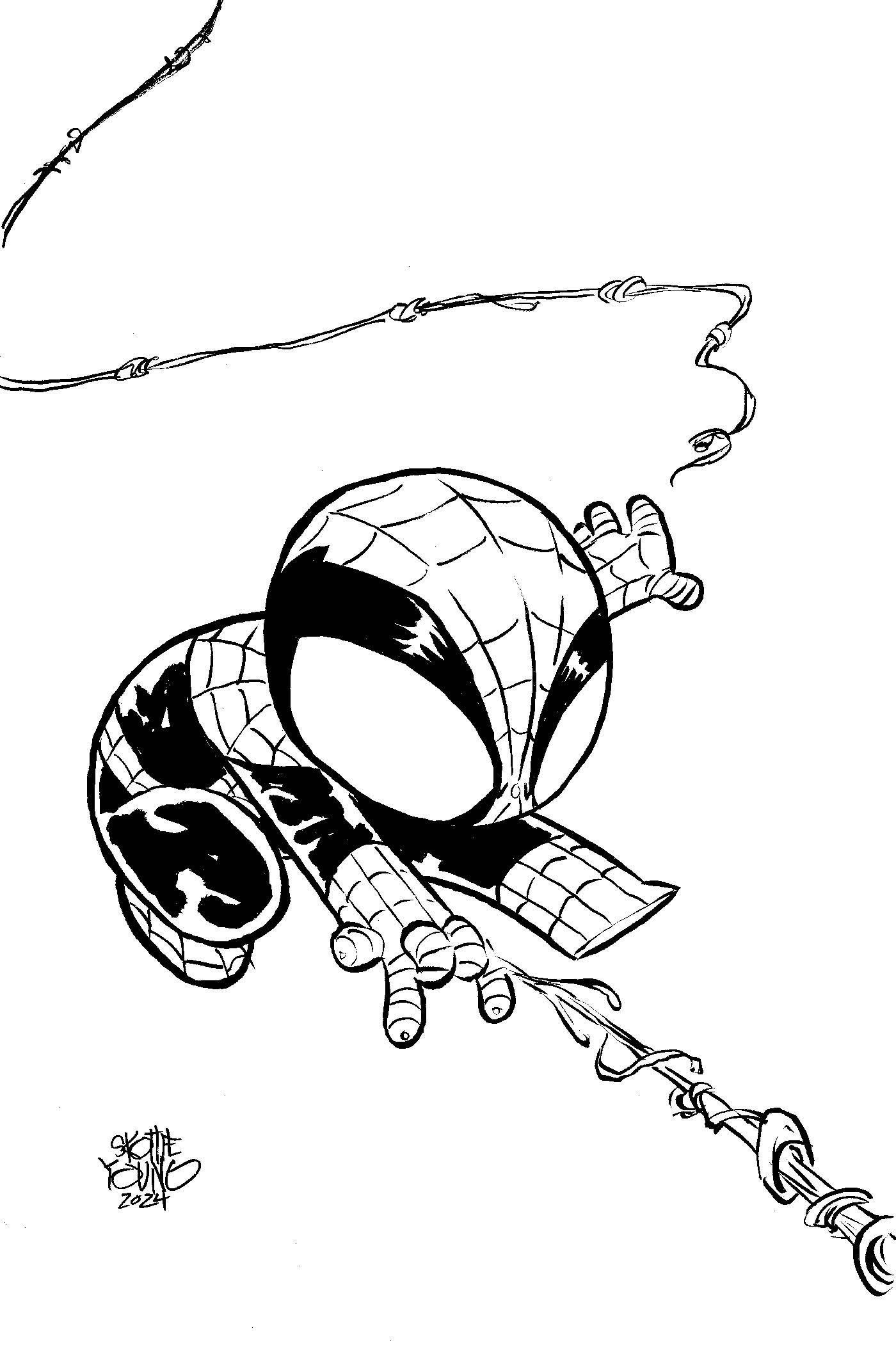 AMAZING SPIDER-MAN #51 SKOTTIE YOUNG BIG MARVEL B&W VIRGIN 1:50 VARIANT 2024 Amazing Spider-Man MARVEL PRH