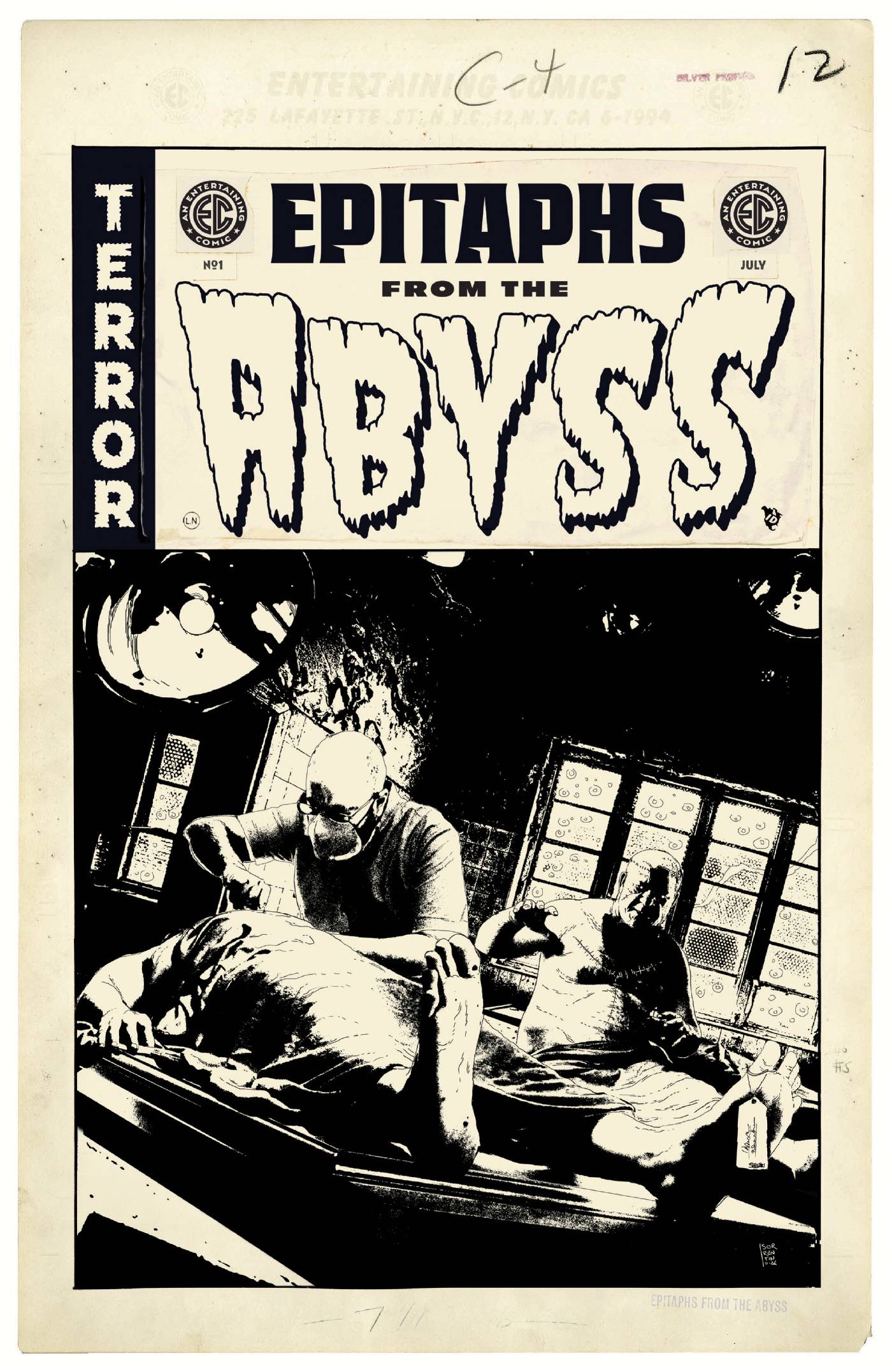 EC EPITAPHS FROM THE ABYSS #1 1:20 B&W SORRENTINO VARIANT 2024 ONI PRESS INC.
