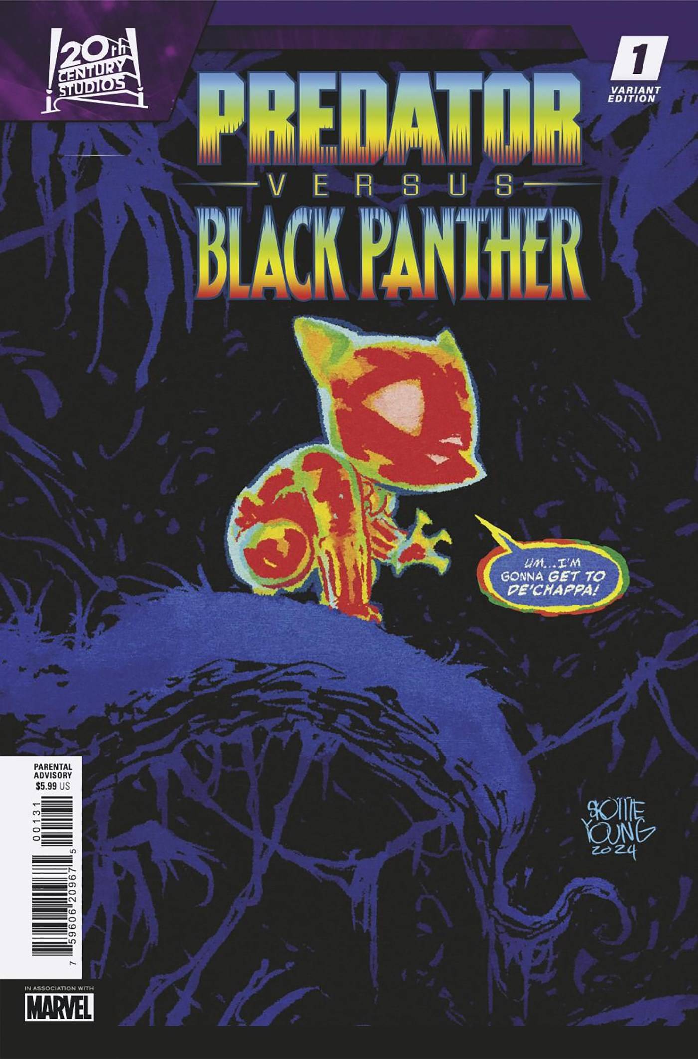 PREDATOR VS BLACK PANTHER #1 (OF 4) SKOTTIE YOUNG VARIANT 2024 Black Panther MARVEL COMICS