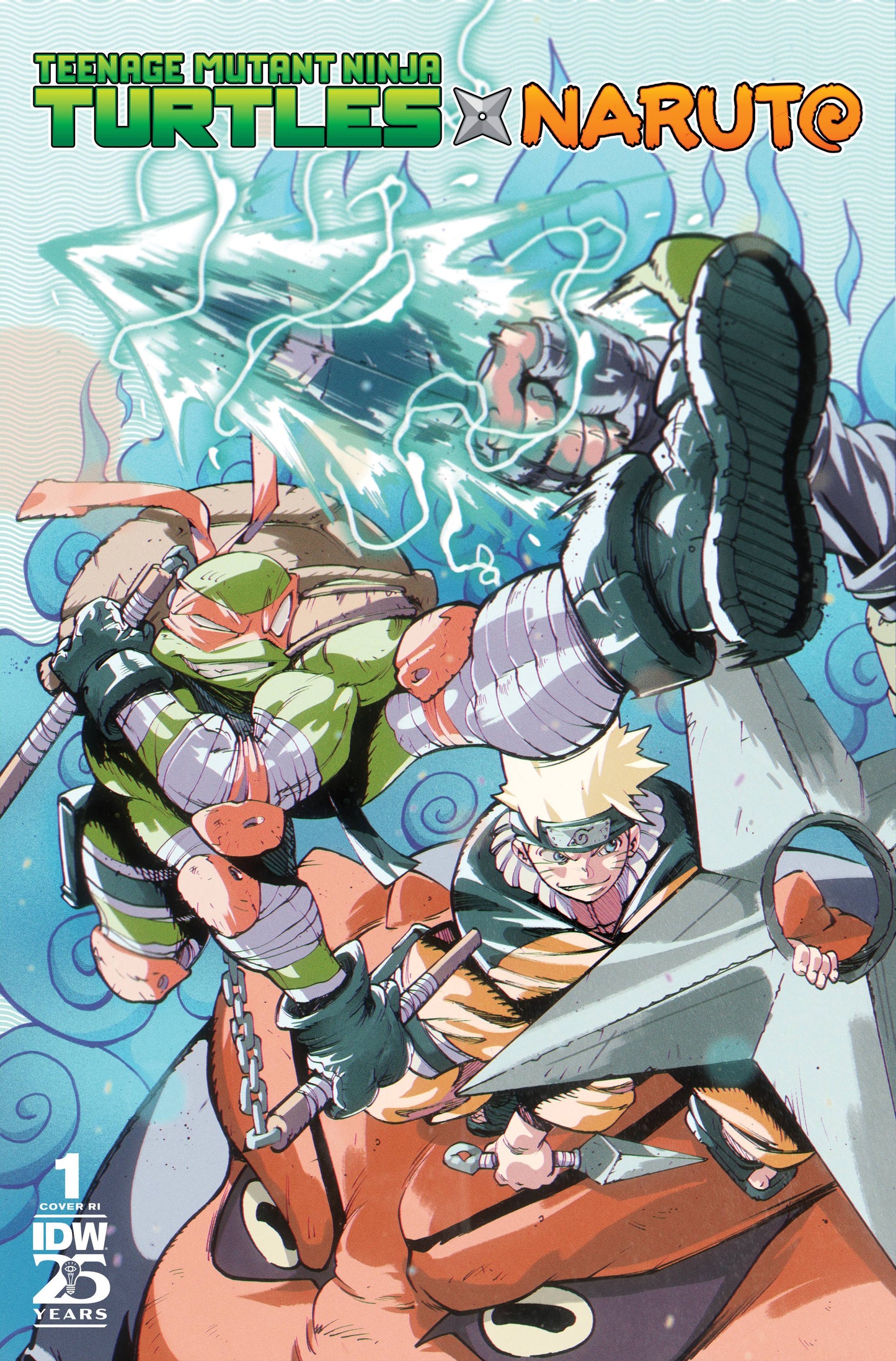 TEENAGE MUTANT NINJA TURTLES X NARUTO #1 ORTIZ 1:75 VARIANT 2024 TMNT IDW-PRH