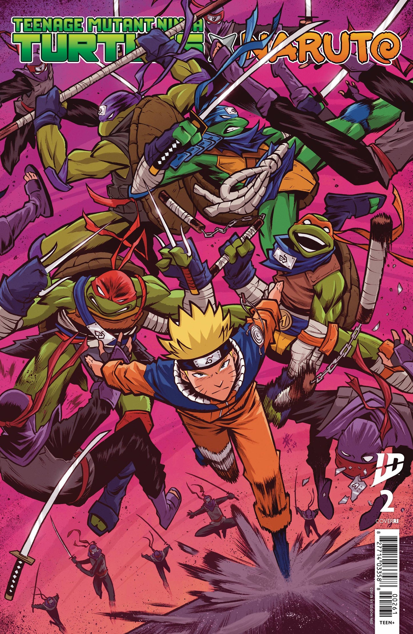 TEENAGE MUTANT NINJA TURTLES X NARUTO #2 NEO 1:50 VARIANT TMNT IDW-PRH