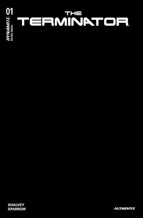 TERMINATOR #1 BLACK BLANK VARIANT 2024 Terminator DYNAMITE