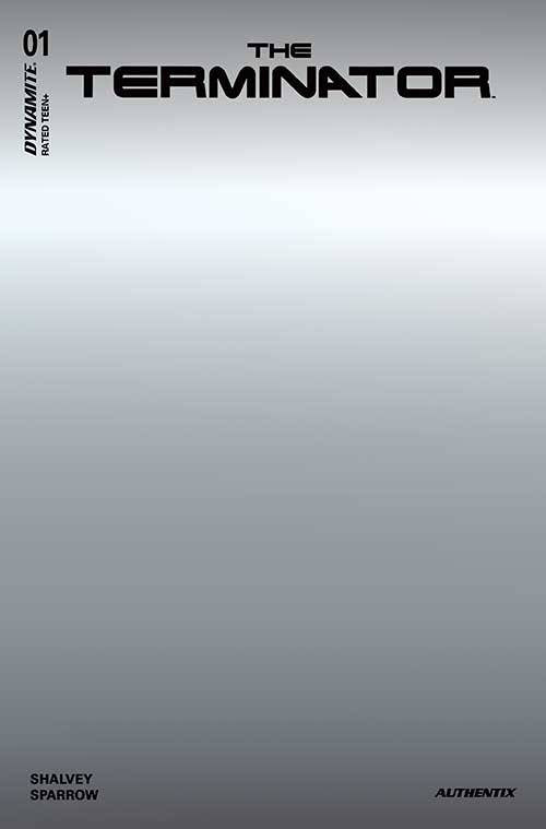 TERMINATOR #1 SILVER BLANK VARIANT 2024 Terminator DYNAMITE