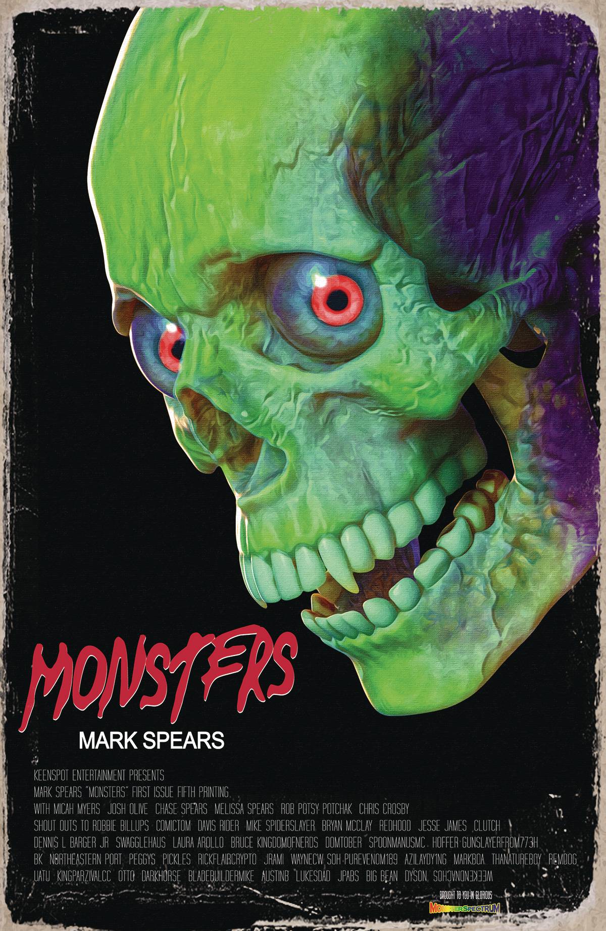 MARK SPEARS MONSTERS #1 5TH PRINT EVIL DEAD HOMAGE 1:20 VARIANT 2025 KEENSPOT ENTERTAINMENT