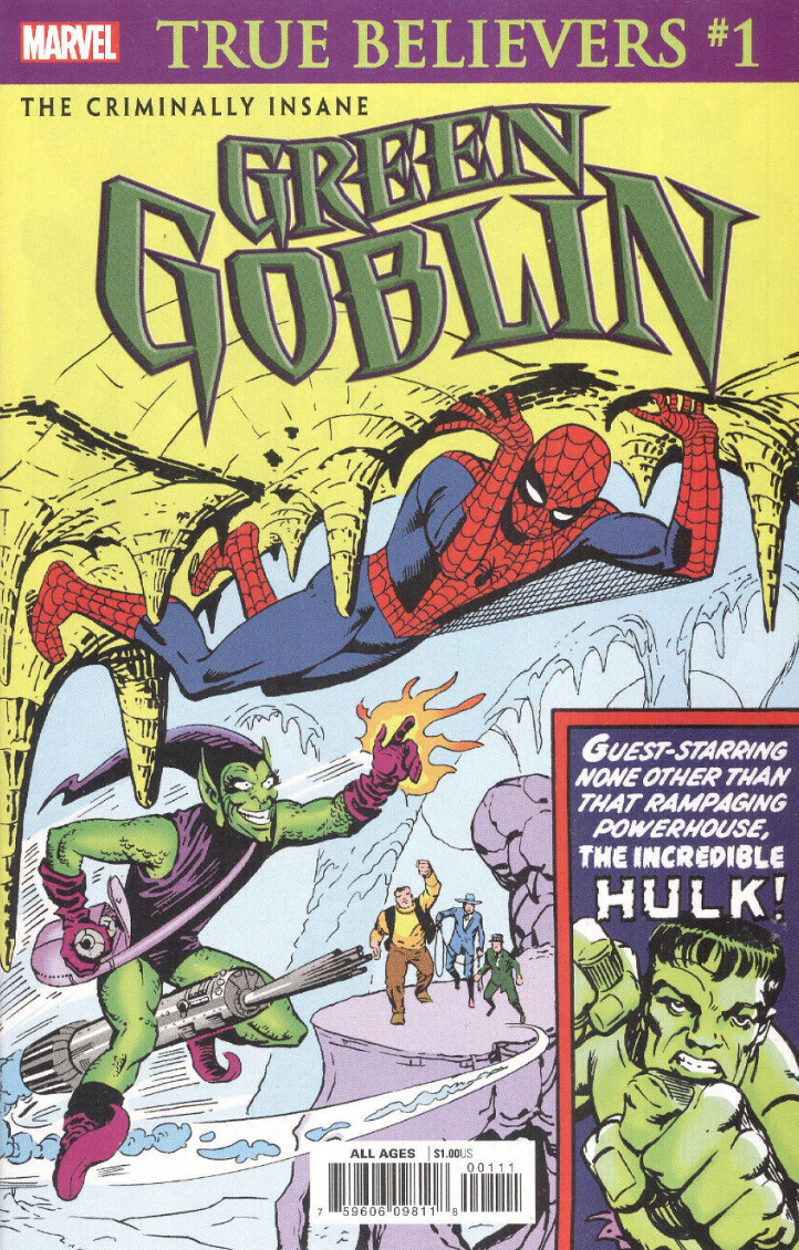 TRUE BELIEVERS CRIMINALLY INSANE GREEN GOBLIN #1 (REPRINT AMAZING SPIDER-MAN #14 1ST APP GREEN GOBLIN) Amazing Spider-Man MARVEL COMICS