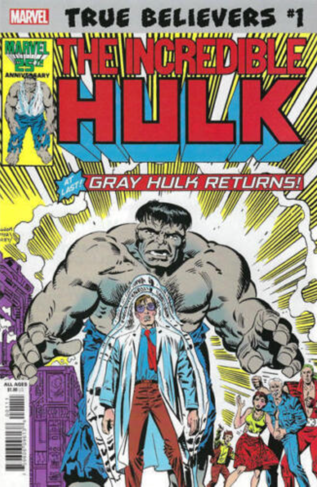 TRUE BELIEVERS GRAY HULK RETURNS #1 (REPRINT INCREDIBLE HULK #324) Hulk MARVEL COMICS
