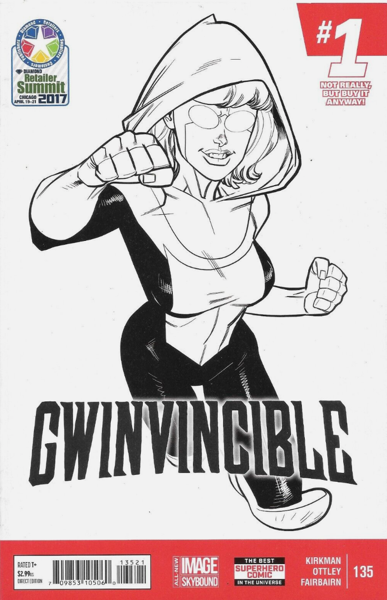 INVINCIBLE #135 DIAMOND RETAILER SUMMIT EXCLUSIVE B&W APRIL FOOLS VARIANT 2017 Invincible IMAGE COMICS
