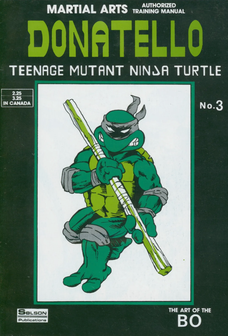 TMNT MARTIAL ARTS AUTHORIZED TRAINING MANUAL #3 DONATELLO 1986 TMNT IDW