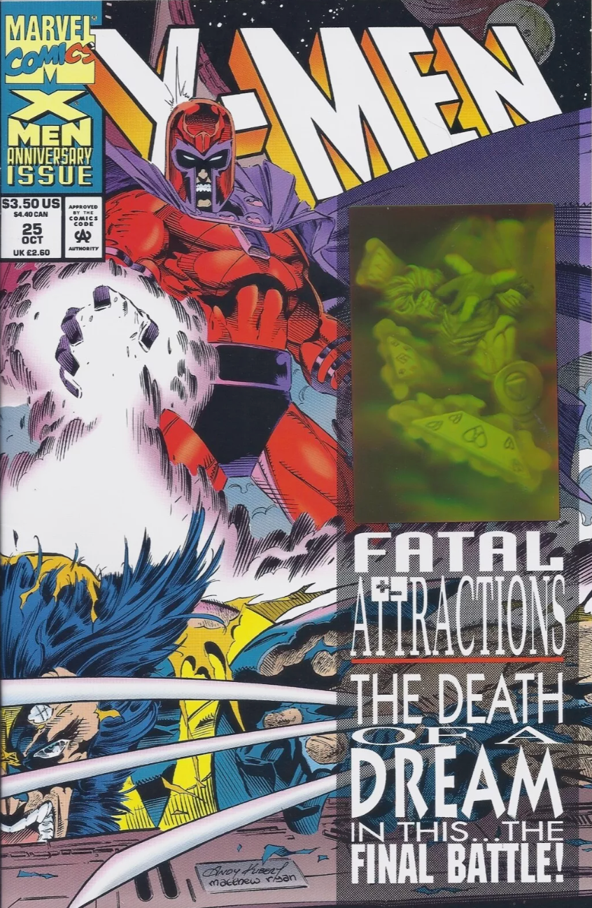 X-MEN #25 HOLGRAM 1993 (MAGNETO REMOVES WOLVERINE ADAMANTIUM) X-Men MARVEL COMICS