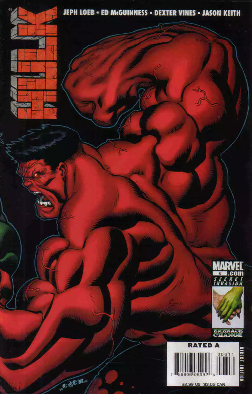 HULK #6 RED HULK 2008 Hulk MARVEL COMICS