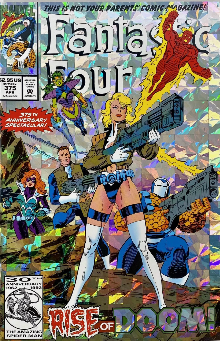 FANTASTIC FOUR #375 HOLOFOIL RISE OF DOOM 1993 Fantastic Four MARVEL COMICS