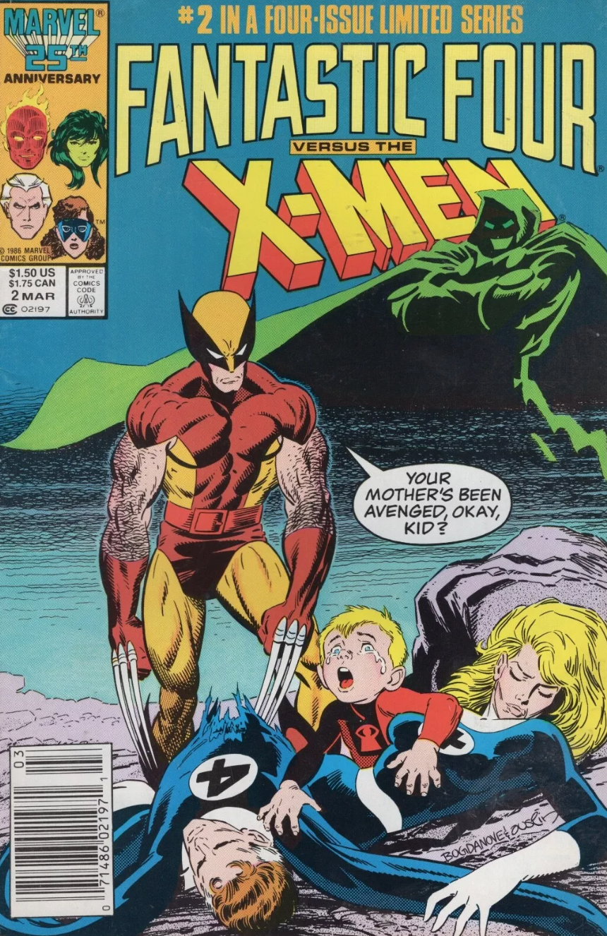 FANTASTIC FOUR VS X-MEN #2 NEWSSTAND 1987 Fantastic Four MARVEL COMICS