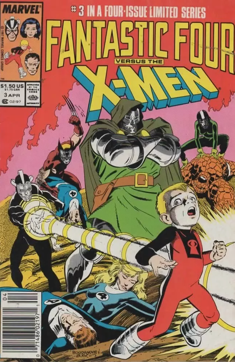 FANTASTIC FOUR VS X-MEN #3 NEWSSTAND 1987 Fantastic Four MARVEL COMICS