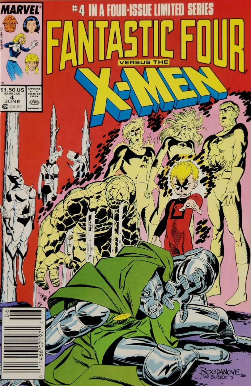 FANTASTIC FOUR VS X-MEN #4 NEWSSTAND 1987 Fantastic Four MARVEL COMICS