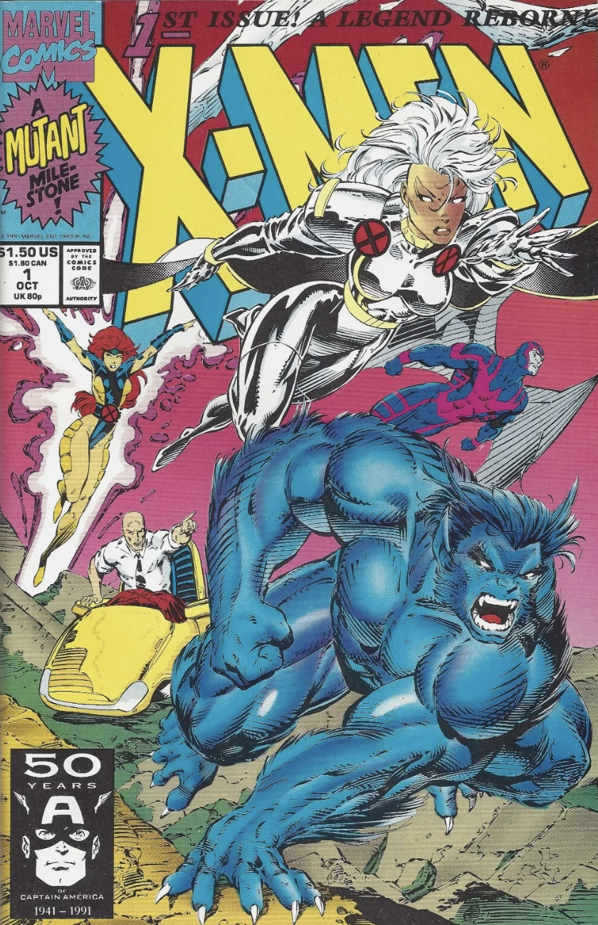 X-MEN #1 JIM LEE STORM BEAST 1991 X-Men MARVEL COMICS