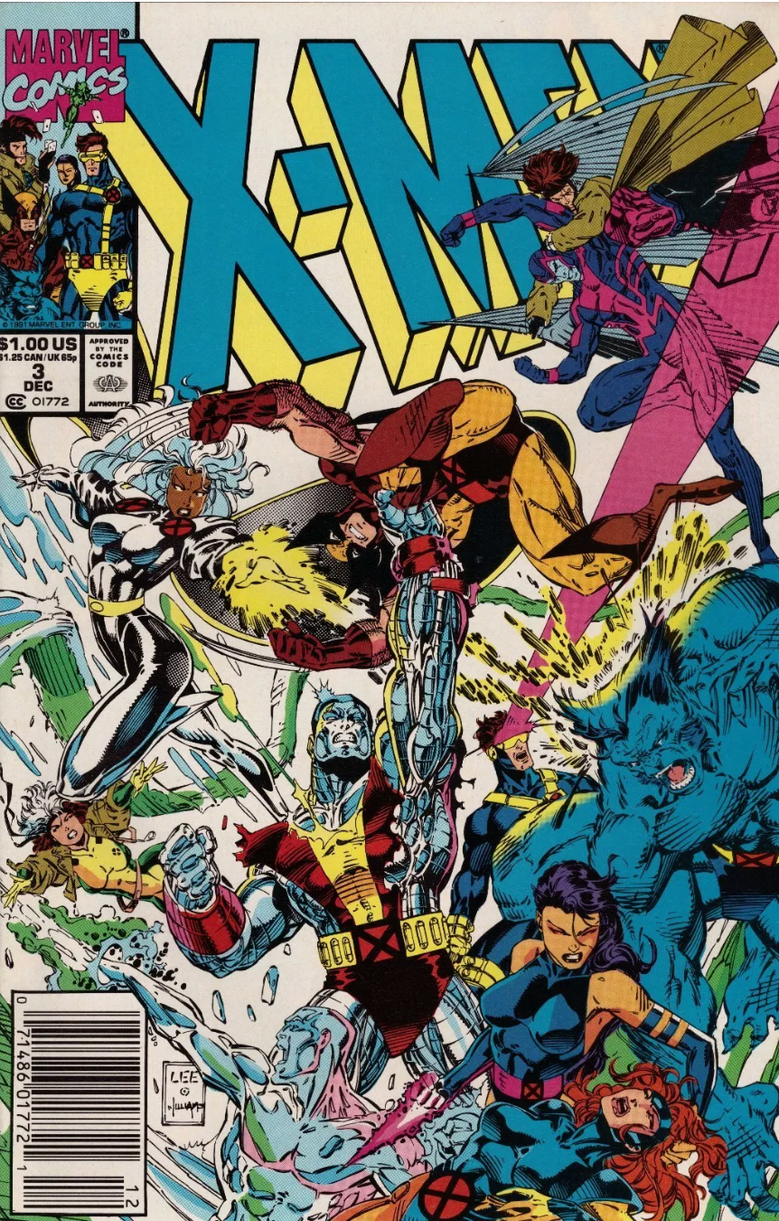 X-MEN #3 JIM LEE NEWSSTAND 1991 X-Men MARVEL COMICS