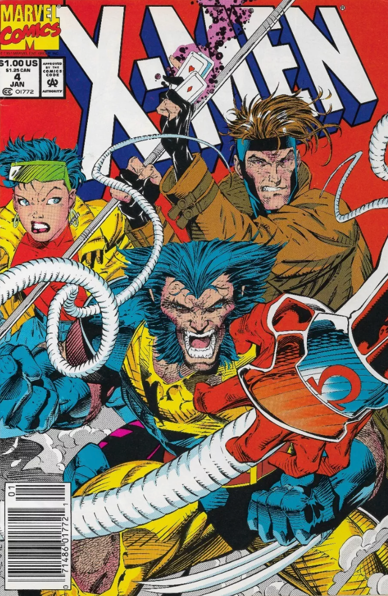 X-MEN #4 NEWSSTAND JIM LEE (1ST APP OMEGA RED) 1991 X-Men MARVEL COMICS