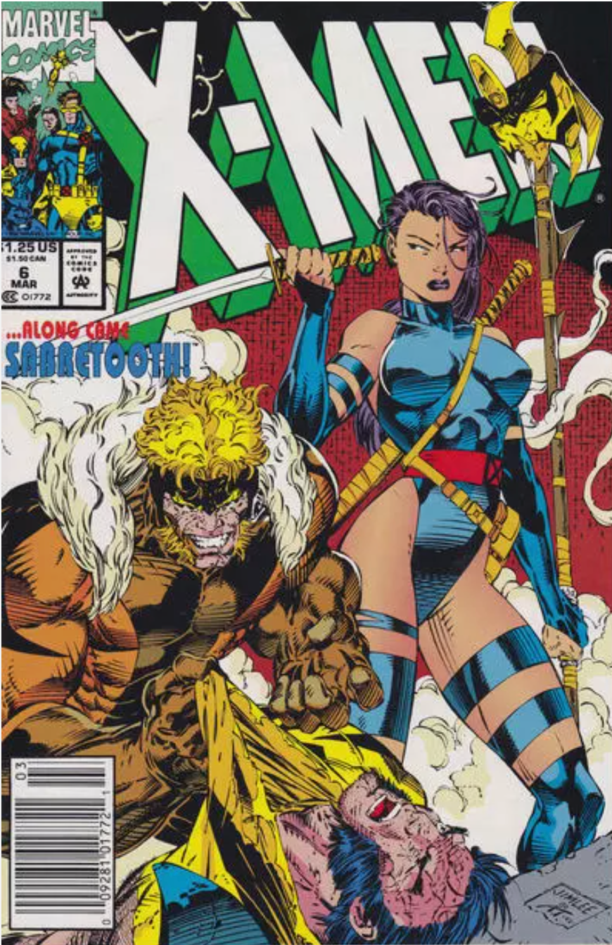 X-MEN #6 JIM LEE NEWSSTAND 1991 X-Men MARVEL COMICS