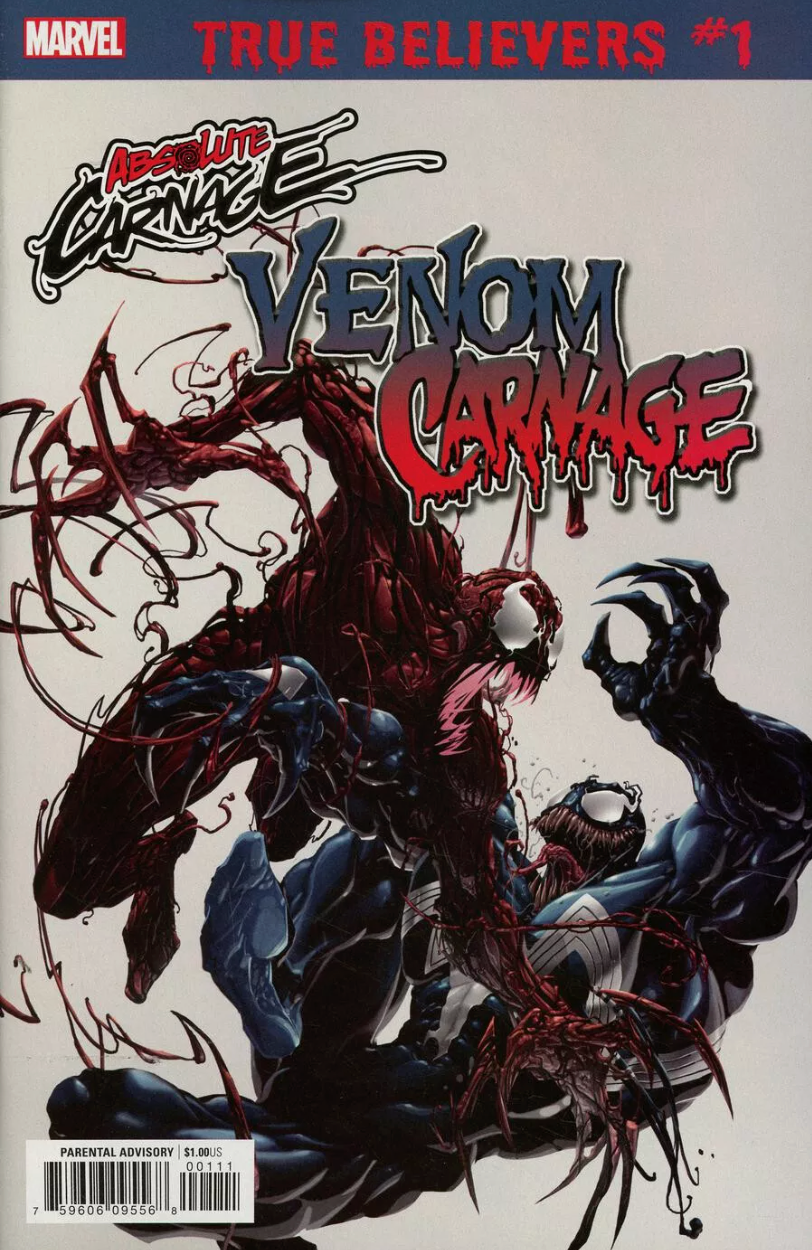 TRUE BELIEVERS ABSOLUTE CARNAGE VENOM VS CARNAGE #1 2019 Venom MARVEL COMICS