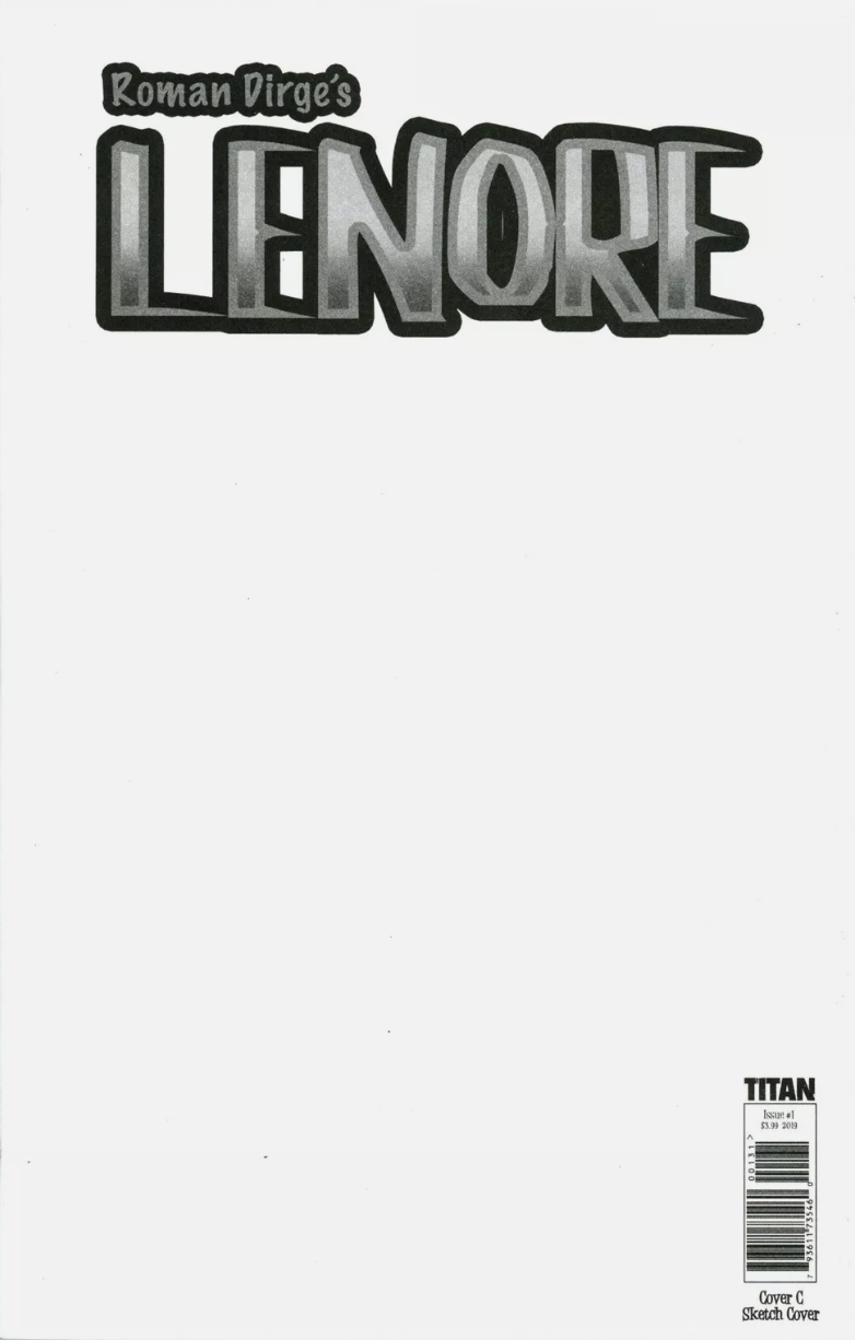 LENORE VOLUME III #1 CVR C BLANK VARIANT 2019 comic book TITAN COMICS