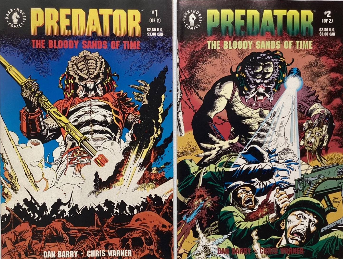 PREDATOR BLOODY SANDS OF TIME #1-2 SET 1992 Predator DARK HORSE
