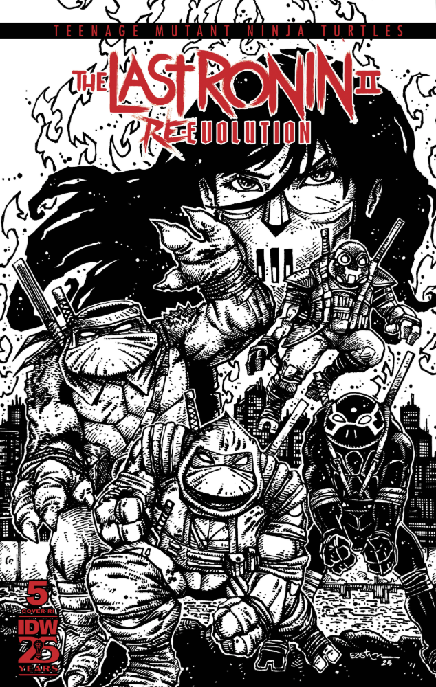 TMNT THE LAST RONIN II RE EVOLUTION #5 EASTMAN 1:100 B&W VARIANT 2025 TMNT IDW-PRH