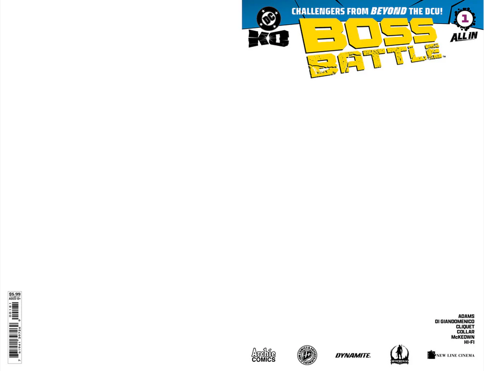 02/04/2026 DC K.O. BOSS BATTLE #1 (ONE SHOT) CVR H BLANK CARD STOCK VARIANT DC COMICS