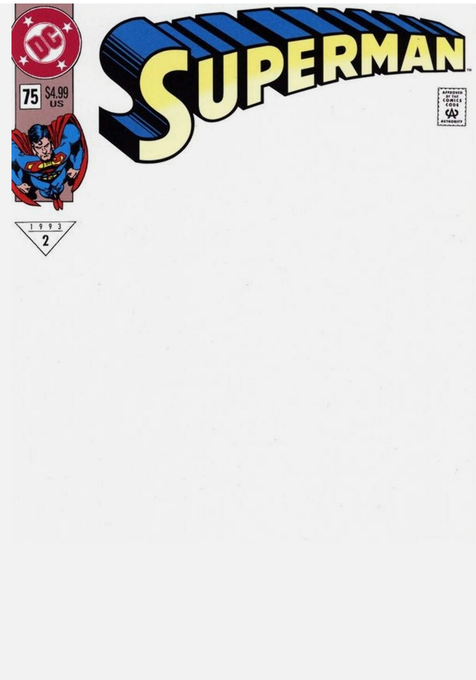 01/21/2026 SUPERMAN #75 FACSIMILE EDITION CVR C BLANK CARD STOCK VARIANT Superman DC COMICS