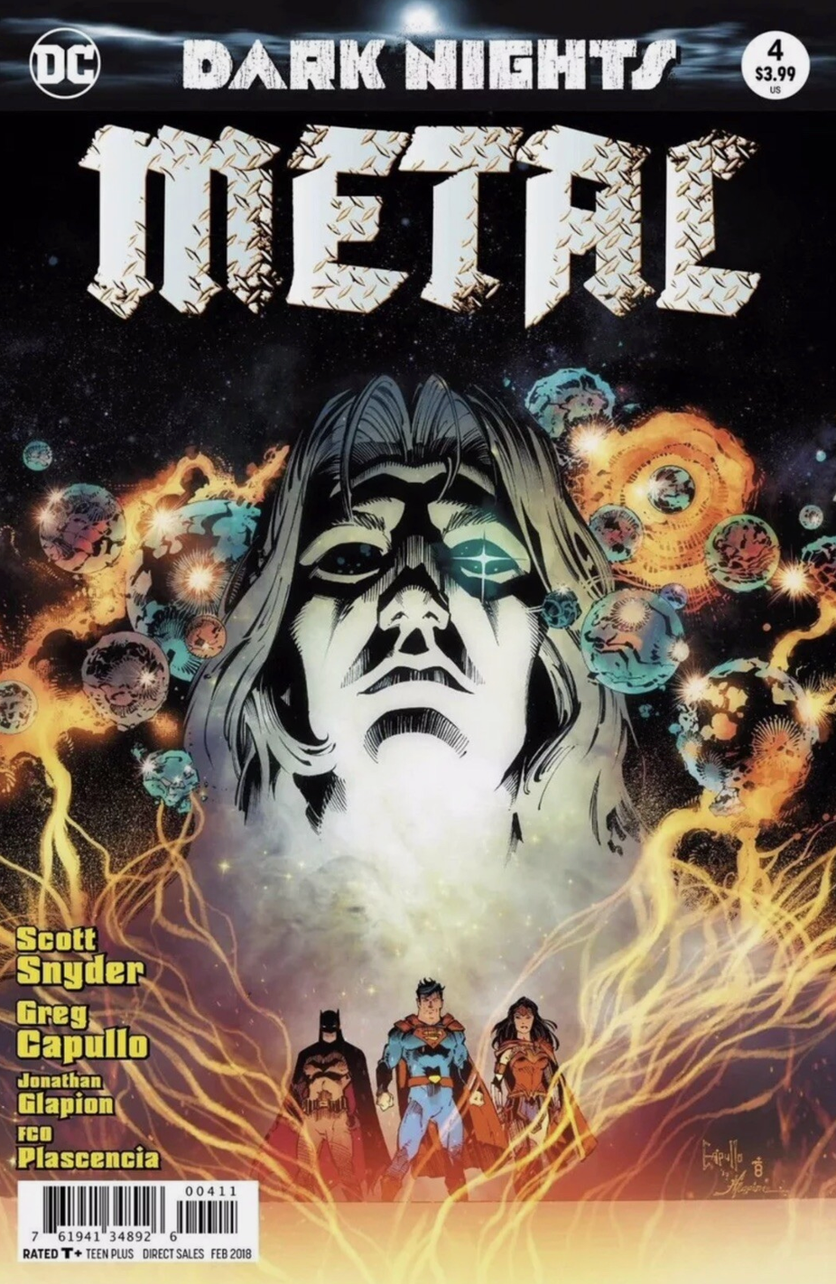 DARK NIGHTS METAL #4 CAPULLO FOIL STAMPED 1ST PRINT 2017