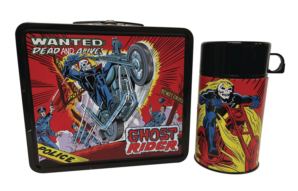 TIN TITANS MARVEL GHOST RIDER PX EXCLUSIVE LUNCHBOX & BEVERAGE CONTAINER SURREAL ENTERTAINMENT