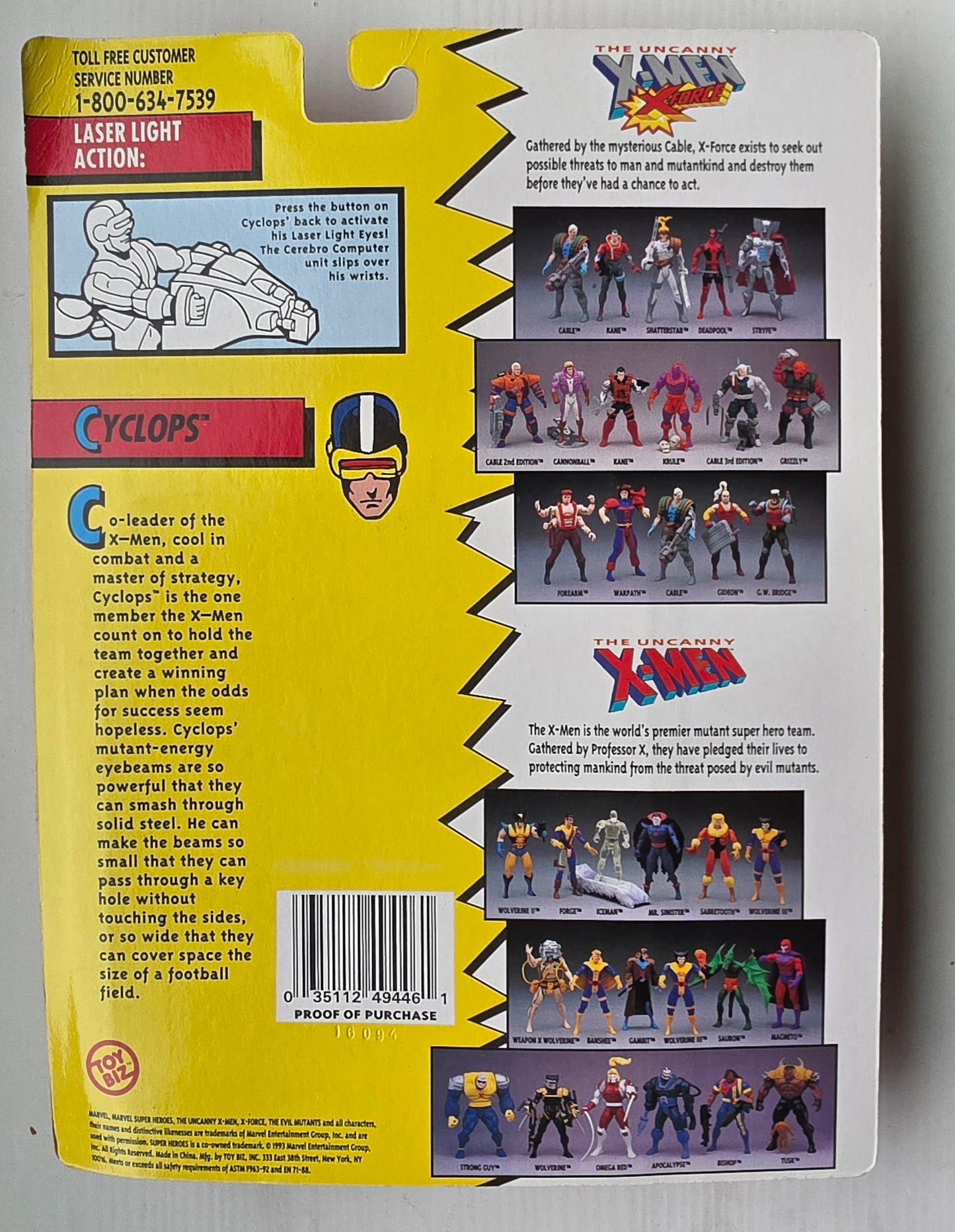 TOY BIZ UNCANNY X-MEN CYCLOPS X-Men Toy Biz