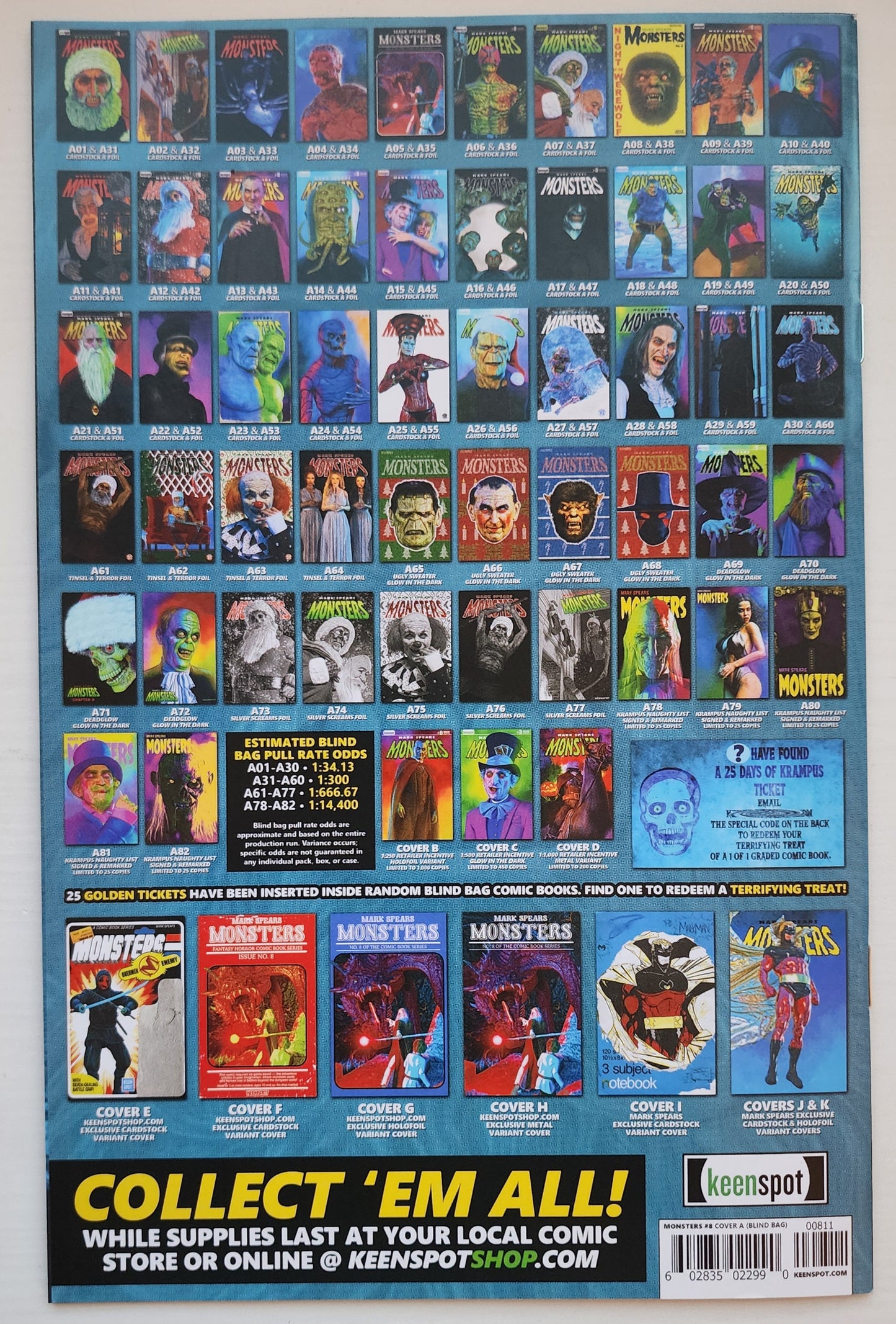 MARK SPEARS MONSTERS #8 BLIND BAG VARIANT A03 Universal Monsters KEENSPOT ENTERTAINMENT
