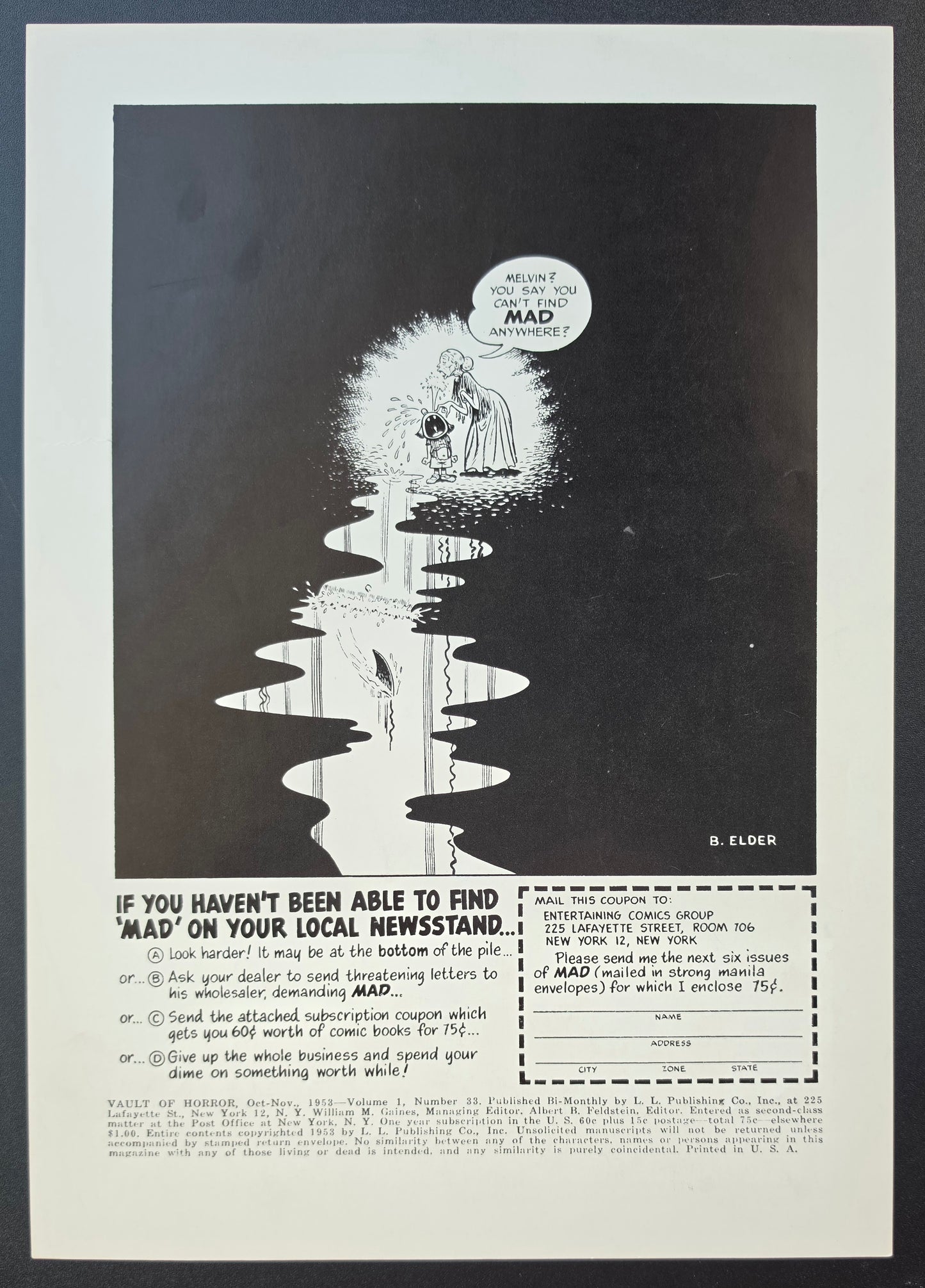 EC COMICS VAULT OF HORROR #33 PRINT EC Comics EC Comics