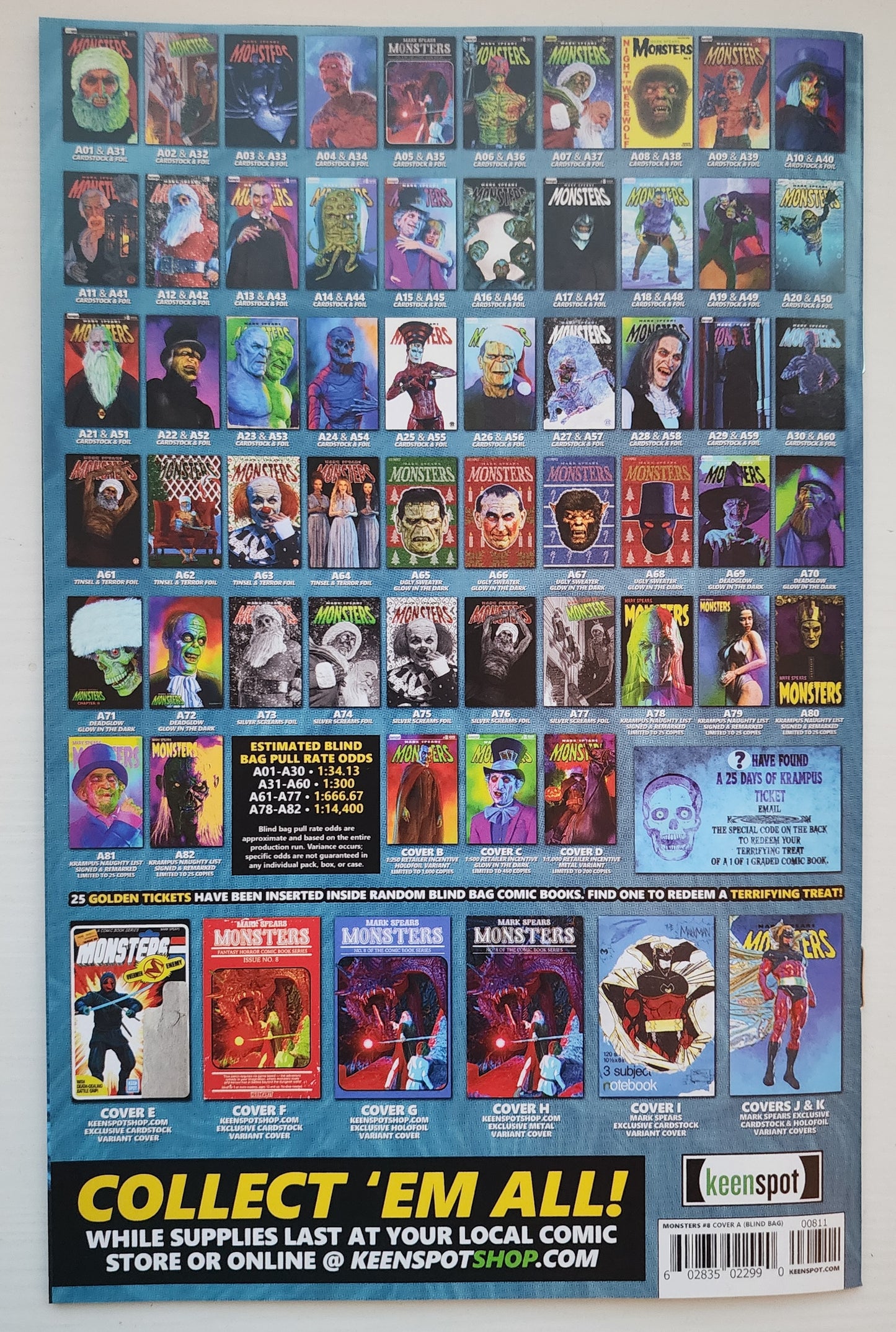 MARK SPEARS MONSTERS #8 BLIND BAG VARIANT A17 Universal Monsters KEENSPOT ENTERTAINMENT