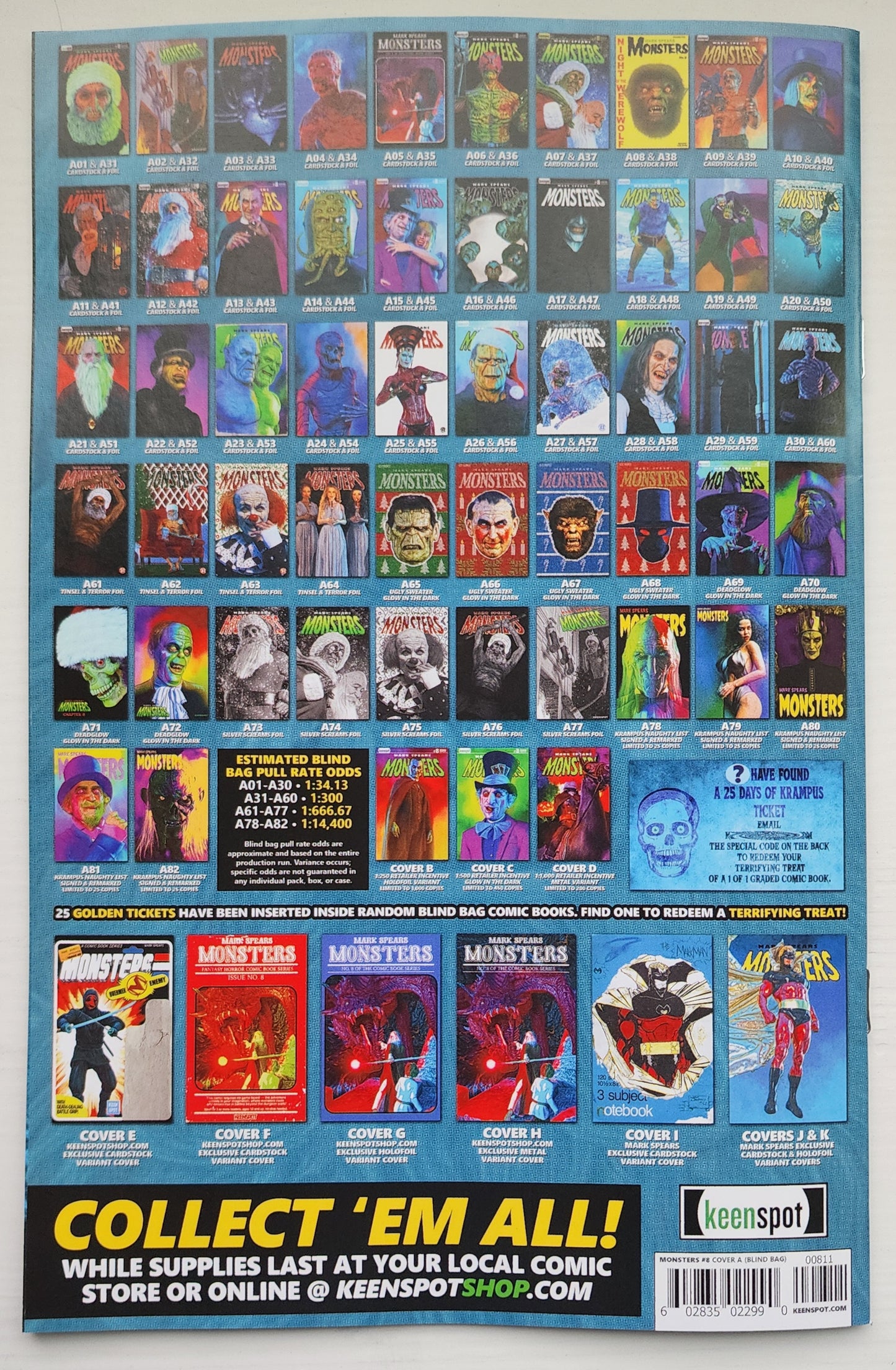 MARK SPEARS MONSTERS #8 BLIND BAG VARIANT A10 Universal Monsters KEENSPOT ENTERTAINMENT